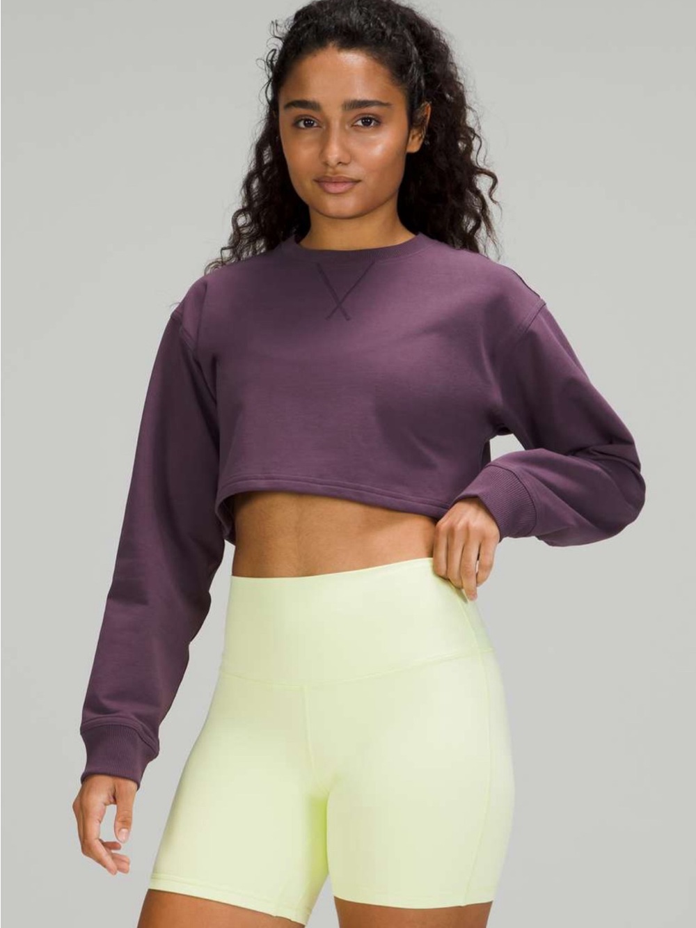 Lululemon All Yours Cropped Crew Sweatshirt in Purple Size 2